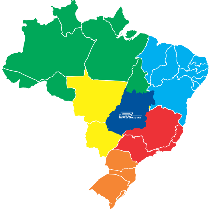 Mapa do Brasil - Regiões de atuação Dinâmica Representações