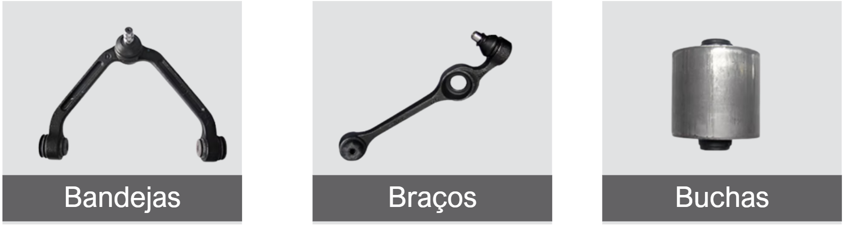 Produtos MAZI - Bandejas, Braços e Buchas