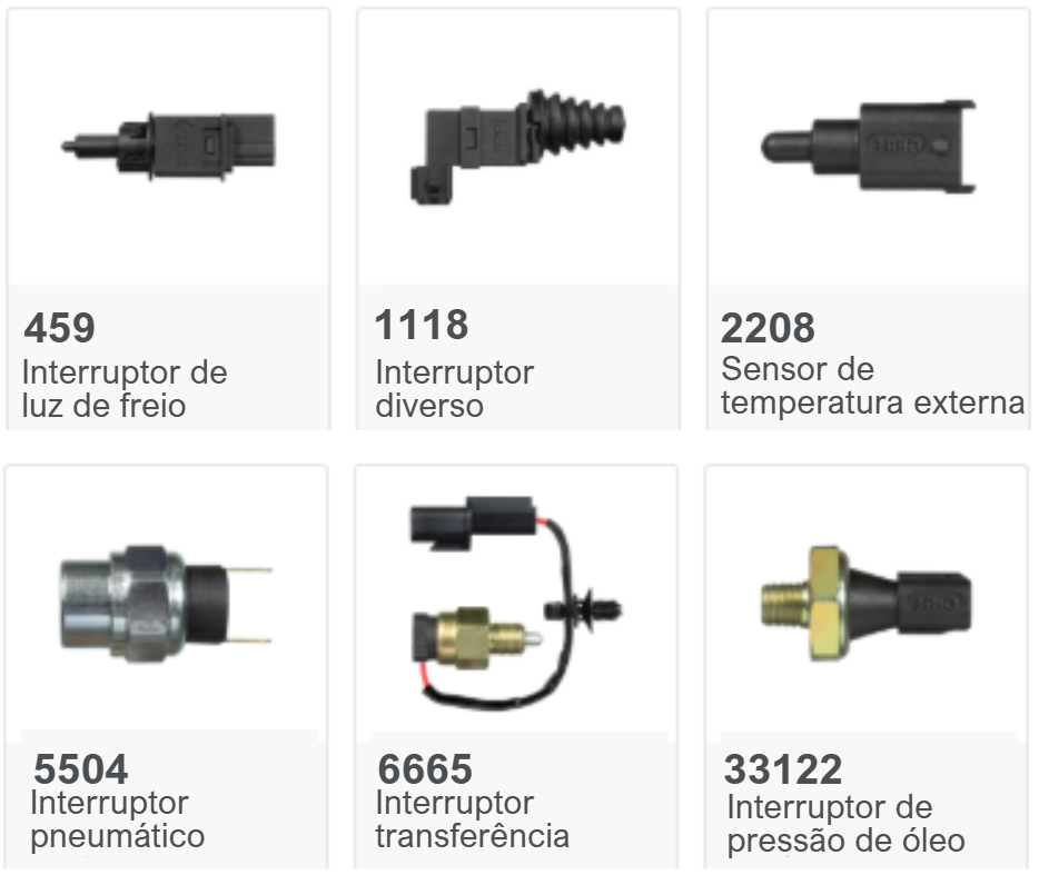 Produtos automotivos - Interruptores e sensores